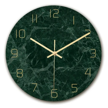 Современные настенные часы из закаленного стекла, мраморный дизайн, бесшумные, не тикающие кварцевые декоративные круглые часы для домашнего декора