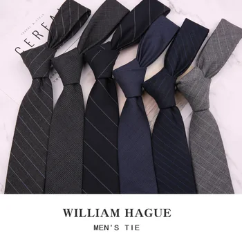 Британский стиль, 5,5 см, черно-серый полосатый Полушерстяной галстук для мужчин и женщин, Повседневный Деловой Свадебный Галстук, Подарочные Аксессуары