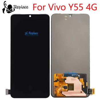Amoled 6,44 Дюймов Черный Для Vivo Y55 4G Вьетнамский Snapdragon 680 ЖК-Дисплей Сенсорный Экран Дигитайзер В Сборе Замена