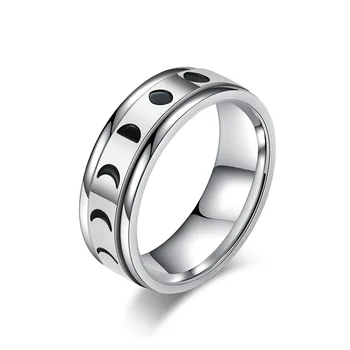 Вращающееся кольцо Total Solar Eclipse из нержавеющей стали, снимающее беспокойство кольцо, декомпрессионное кольцо из нержавеющей стали