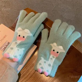 Теплые перчатки Простые модные прочные перчатки для пальцев Зимние незаменимые перчатки для защиты от холода Удобные трикотажные перчатки
