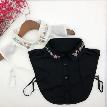 Элегантная женская белая рубашка со съемным воротником, женская полуботинка, ожерелье с искусственным воротником в виде цветка ручной работы, галстук, накладной воротник Nep Kraagie