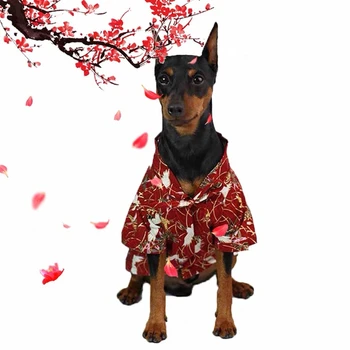 Домашняя Собака, Рубашка-Кимоно в Японском Стиле, Летняя футболка для щенков, Одежда для Маленьких Средних Собак, Миниатюрный Пинчер, Сиба-Ину, Мопс GZC09
