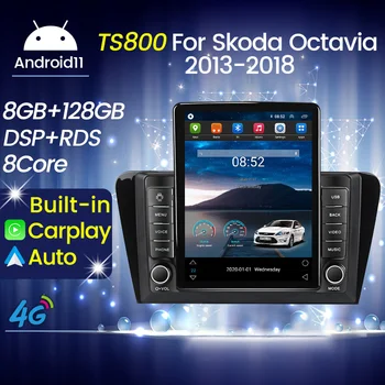 Carplay Android Auto Tesla Автомобильный Мультимедийный Плеер с Вертикальным Экраном Для Skoda Octavia 3 A7 2013-2018 GPS Навигационное Головное Устройство WIFI