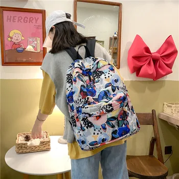 Школьная сумка для учащихся младших классов средней школы, женский легкий рюкзак с граффити