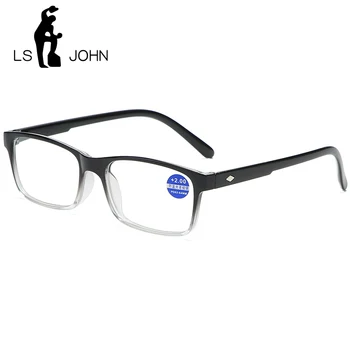 LS JOHN Полнокадровые Прогрессивные Очки Для Чтения Женщины Мужчины Сверхлегкие Линзы С Защитой От Голубых Лучей При Пресбиопии Очки Для Чтения от + 1,0 до + 4,0