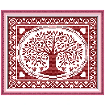 Овальное дерево счастья Рукоделие Стежком DIY 18ct 14CT 11ct холст хлопок шелк CXC Наборы для вышивания Количество Вышивок крестом