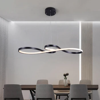 Современная светодиодная люстра неправильной формы, алюминиевая акриловая потолочная подвесная лампа, подвесной светильник для столовой, подвесной светильник для ресторана