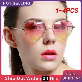 1-4 шт. Солнцезащитные очки Sunny Female Street Photography Artifact Uv400, Женские очки, очки в форме сердца, Прозрачные и яркие