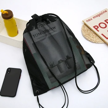 Баскетбольный чехол, сетчатый футбольный рюкзак на шнурке, многофункциональная сумка для хранения
