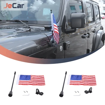 Автомобильное Крепление JeCar Флагшток Для Поддержки Американского Флага Подставка для Jeep Wrangler JK/JL/JT 2007-2022 Аксессуары Для Укладки Экстерьера
