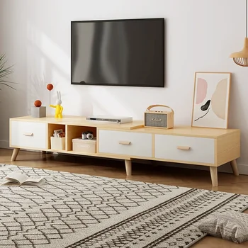 Современный шкаф для телевизора в гостиной, деревянные белые подставки для телевизоров с низким дисплеем, Ретро-мебель для ТВ-салона MQ50DS