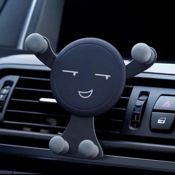 Автомобильный держатель для телефона Gravity, зажим для вентиляционного отверстия, крепление для улыбающегося лица, подставка для мобильного телефона, поддержка GPS для iPhone 12 Pro Max, Xiaomi Samsung