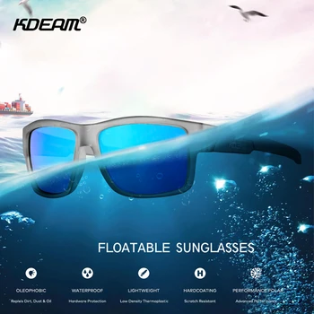 Инновационный дизайн бренда KDEAM, Плавающие поляризованные солнцезащитные очки, Мужские Квадратные Спортивные Солнцезащитные очки UV400 для серфинга, рыбалки, катания на лодках, очки