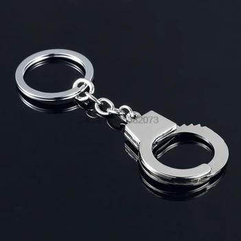 от DHL 200шт стальные мини наручники брелок для ключей от автомобиля брелок для ключей Наручник Брелок для ключей от автомобиля брелок для ключей Мини Размер брелок подарочные украшения