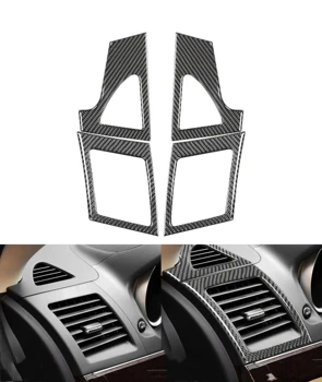 Рамка решетки для выхода кондиционера из углеродного волокна, наклейка для Mitsubishi Lancer EVO X MR 2008-2015, отделка вентиляционного отверстия, Автомобильные аксессуары