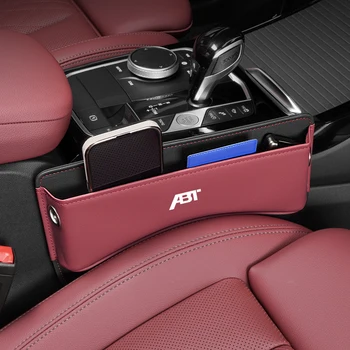 Ящик для хранения зазора между автокреслами кожаный ремень для ABT Audi Q3 Q5 Q7 A3 A4 A5 A6 RS3 RS4 RS5 RS6 RS7 S4 S5 S6 SQ7 TT автомобильный ящик для хранения