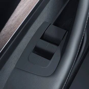 Наклейка на кнопку открытия двери, силиконовая накладка на панель переключателя окна, накладка на рамку кнопки переключателя подъема двери для Tesla Model 3 Y