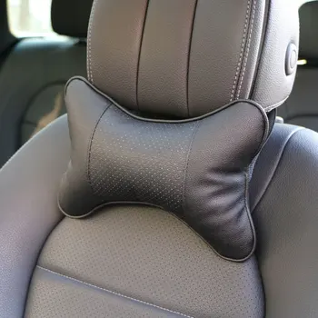 автомобильная подушка из искусственной кожи, 2 шт, защищает вашу шею/дизайн для выкапывания отверстий в подголовнике автомобиля/автотовары, безопасная подушка для шеи