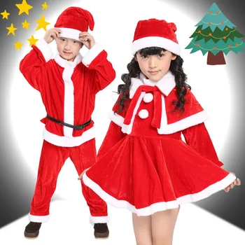 Для маленьких мальчиков/девочек, Рождественский костюм Санта-Клауса, Деда Мороза, костюм для детей, Новогодняя ДЕТСКАЯ одежда, комплект одежды для маленьких девочек