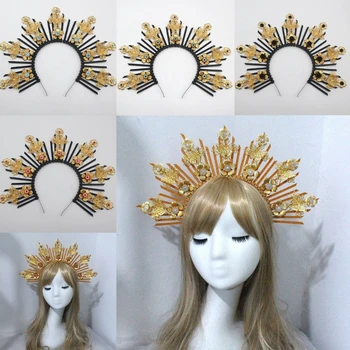 SunGoddess DIY haloheadband Барочные диадемы, короны в стиле Лолиты, повязка на голову, материал 