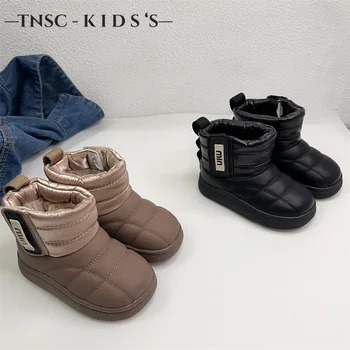 Зимние детские зимние ботинки 1-3 лет детская хлопчатобумажная обувь плюшевые теплые ботинки для мальчиков и девочек