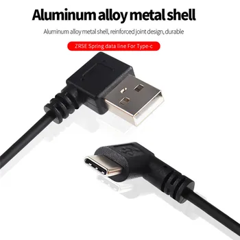 Выдвижной пружинный кабель 2.4 A Кабель для быстрой зарядки и передачи данных Type C USB A Шнур для передачи данных Адаптер для Huawei Xiaomi Samsung