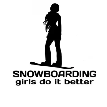 Наклейки для сноубордистов Girls Do Better, высококачественное модное украшение автомобиля, индивидуальные наклейки из ПВХ, черно-белые, 15 см * 15 см