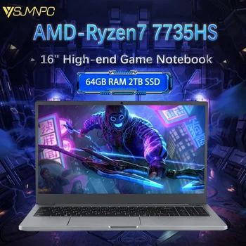 Новые 16-дюймовые Игровые ноутбуки AMD Ryzen9 6900HX R7 7735HS 2,5 K IPS 165 Гц 2 * DDR5 4800 МГц PCIE4.0 Win10/11Pro 2 * Type-C WIFI 6 BT5.2