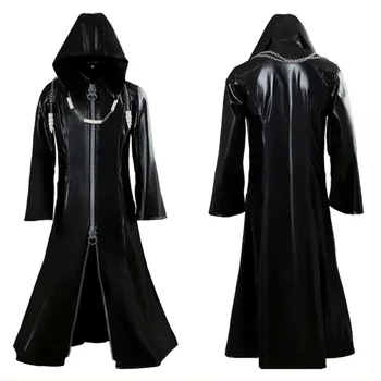 Kingdom Hearts Organization XIII Косплей костюм Черное пальто для взрослых мужчин Карнавальный костюм на Хэллоуин