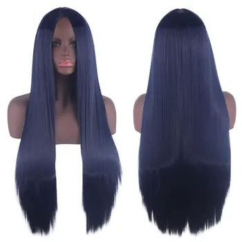 Длинный прямой фиолетовый парик со средней частью, женские длинные термостойкие синтетические волосы, светло-темно-фиолетовые парики для женщин Длинный прямой фиолетовый парик со средней частью, женские длинные термостойкие синтетические волосы, светло-темно-фиолетовые парики для женщин 3
