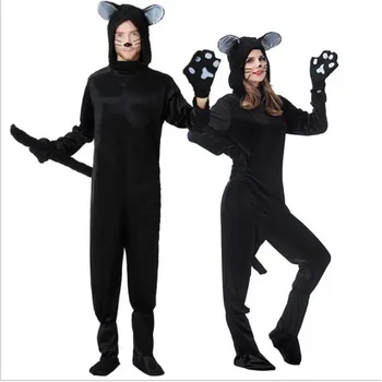 FreePP Couples Cat Suit Костюмы на Хэллоуин для взрослых Женщин и мужчин, комбинезон с черным котом и медведем, костюм для косплея, 2017, костюм большого размера