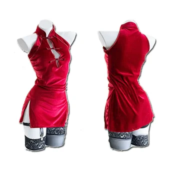 Традиционное платье аниме Девушки-горничные Косплей униформа Нижнее белье Сексуальное платье с высоким разрезом Пижамы Cheongsam Qipao Прямая поставка