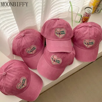 Розовый Милые Девушки Бейсболка Женская Мода Регулируемая Snapback Шляпы Женщины Мягкий Топ Головной Убор Милый Кот Шляпа Модные Сталкиваются Малые