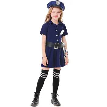 Дети, прекрасный синий костюм для косплея, униформа для девочек, Профессия, роль, костюмы на Хэллоуин