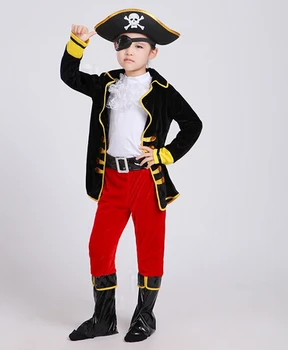 2016 Самые Продаваемые Принадлежности Для Вечеринок Пиратский Капитан Джек Косплей Одежда Для Мальчиков Костюм На Хэллоуин Для Детей Детский Рождественский Костюм