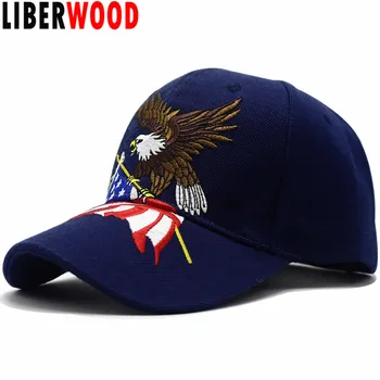 LIBERWOOD патриотический американский Орел и американский флаг бейсбольная кепка США белоголовый орлан 3D вышивка snapback шляпы для мужчин шапка