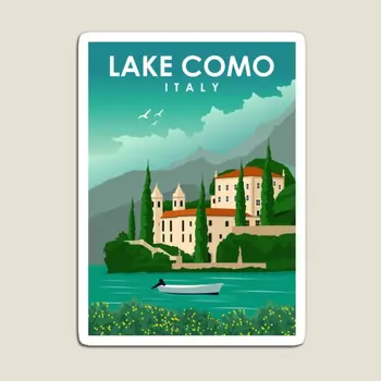 Озеро Комо, Италия, Винтажный Минималистичный Ретро-магнит, магнитный домашний держатель для холодильника, Органайзер, милая игрушка для декора, детские наклейки