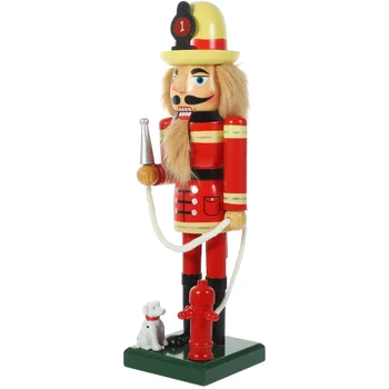 36 см Настольная деревянная фигурка щелкунчика, пожарный, статуя щелкунчика, декор для Рождественской вечеринки, Рождественский подарок, домашний декор