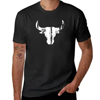Новая винтажная футболка с рогами в виде головы быка, милая одежда, милые топы, мужская одежда