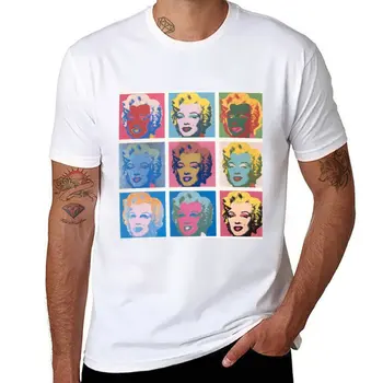 Новая футболка с принтами Уорхола Мэрилин Монро, короткие милые топы, быстросохнущая футболка, мужские хлопковые футболки