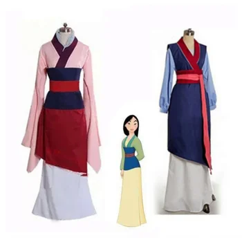 Платье Movie Hua Mulan, синее / красное платье, платье принцессы для девочек /женщин, детский костюм для косплея для взрослых, сшитый на заказ сценический костюм на Хэллоуин
