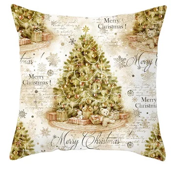 Рождественское украшение, наволочка для подушки 45x45 см, Диванные подушки, домашний декор, Новогодние украшения