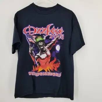 Винтажная концертная рубашка Ozzfest 2003 Ozzy Korn Marilyn Manson Disturbed с графическим рисунком