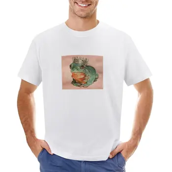 Футболка Frog King с принтом животных для мальчиков, индивидуальная эстетическая одежда, однотонная футболка оверсайз для мужчин