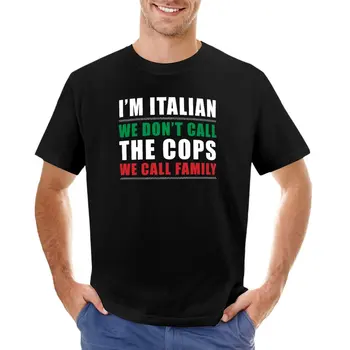 Я итальянец, мы не вызываем копов, мы зовем семью, футболка с животным принтом для мальчиков, мужские футболки с длинными рукавами