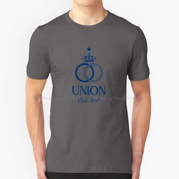 Union Sg Синяя футболка из 100% хлопка Union Sg Royale Union Royale Usg Бельгия Бельгийский футбол Belgian Soccer Les Unionistes