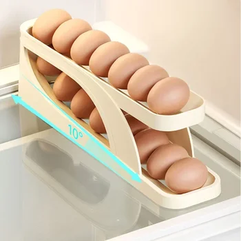 Автоматическая Прокручивающаяся Подставка для яиц, Ящик для хранения, Корзина для яиц, Контейнер-органайзер, холодильник с выдвижным ящиком, Дозатор яиц для кухни Автоматическая Прокручивающаяся Подставка для яиц, Ящик для хранения, Корзина для яиц, Контейнер-органайзер, холодильник с выдвижным ящиком, Дозатор яиц для кухни 5