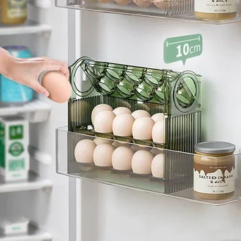 Ящик для хранения яиц, органайзер для холодильника, Контейнеры для еды, футляр для хранения свежих яиц, держатель для лотков, диспенсер для кухонных принадлежностей