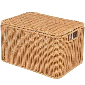 Ящики для хранения кубиков с крышками и металлическим каркасом, Плетеная корзина для хранения, Многоцелевая корзина для мелочей, Плетеный ящик для хранения Кубиков
